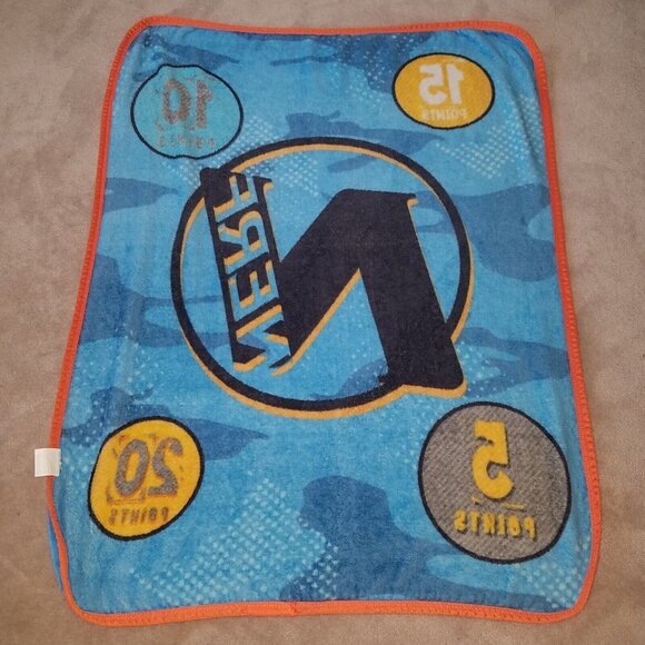 Nerf Fleece Blanket Throw Blue Orange Franco Hasbro 2020 - Picture 5 of 5